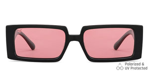 Black Rectangle Full Rim Unisex Sunglasses by Vincent Chase Polarized-148995
