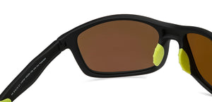 Black Sports Full Rim Unisex Sunglasses by Vincent Chase Polarized-149104