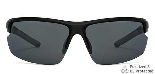 Black Sports Half Rim Unisex Sunglasses by Vincent Chase Polarized-149108