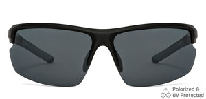 Black Sports Half Rim Unisex Sunglasses by Vincent Chase Polarized-149108