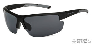 Black Sports Half Rim Unisex Sunglasses by Vincent Chase Polarized-149108