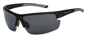 Black Sports Half Rim Unisex Sunglasses by Vincent Chase Polarized-149108