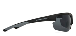 Black Sports Half Rim Unisex Sunglasses by Vincent Chase Polarized-149108
