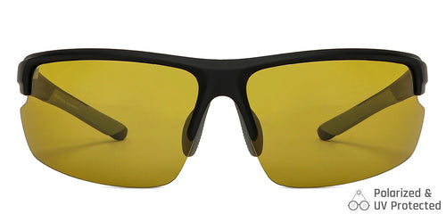 Black Sports Half Rim Unisex Sunglasses by Vincent Chase Polarized-149109