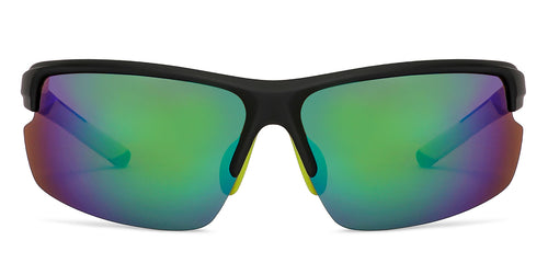 Black Sports Half Rim Unisex Sunglasses by Vincent Chase Polarized-149110