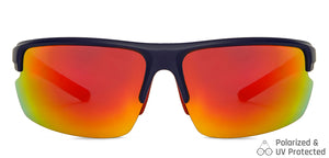 Blue Sports Half Rim Unisex Sunglasses by Vincent Chase Polarized-149111