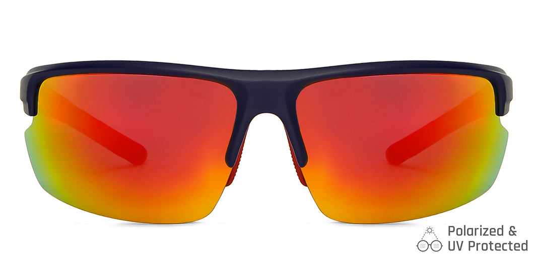 Blue Sports Half Rim Unisex Sunglasses by Vincent Chase Polarized-149111