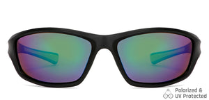 Black Sports Full Rim Unisex Sunglasses by Vincent Chase Polarized-149112