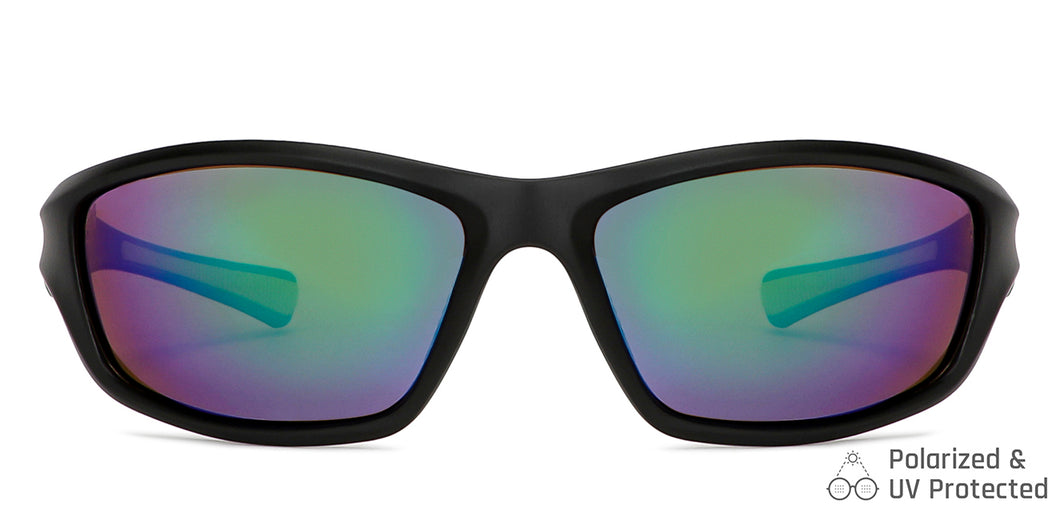 Black Sports Full Rim Unisex Sunglasses by Vincent Chase Polarized-149112