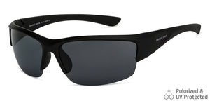 Black Sports Half Rim Unisex Sunglasses by Vincent Chase Polarized-149117