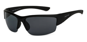 Black Sports Half Rim Unisex Sunglasses by Vincent Chase Polarized-149117