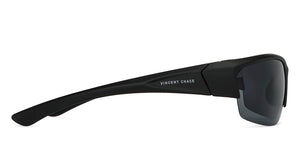 Black Sports Half Rim Unisex Sunglasses by Vincent Chase Polarized-149117