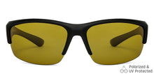 Load image into Gallery viewer, Black Sports Half Rim Unisex Sunglasses by Vincent Chase Polarized-149118
