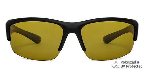 Black Sports Half Rim Unisex Sunglasses by Vincent Chase Polarized-149118