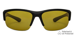 Black Sports Half Rim Unisex Sunglasses by Vincent Chase Polarized-149118