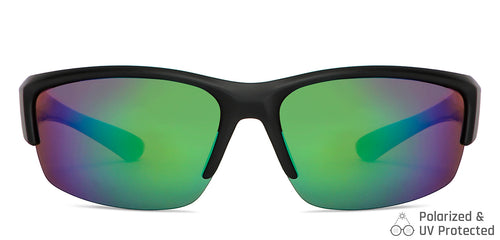 Black Sports Half Rim Unisex Sunglasses by Vincent Chase Polarized-149119