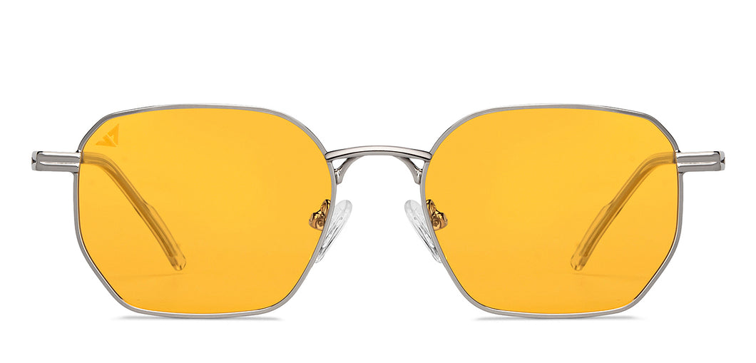 Silver Geometric Full Rim Unisex Sunglasses by Vincent Chase-151072