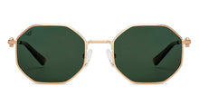 Load image into Gallery viewer, Gold Geometric Full Rim Unisex Sunglasses by Vincent Chase-151076