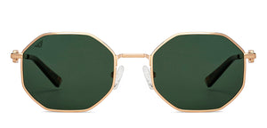 Gold Geometric Full Rim Unisex Sunglasses by Vincent Chase-151076