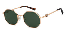 Load image into Gallery viewer, Gold Geometric Full Rim Unisex Sunglasses by Vincent Chase-151076