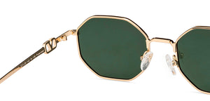 Gold Geometric Full Rim Unisex Sunglasses by Vincent Chase-151076