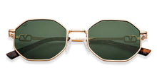 Load image into Gallery viewer, Gold Geometric Full Rim Unisex Sunglasses by Vincent Chase-151076