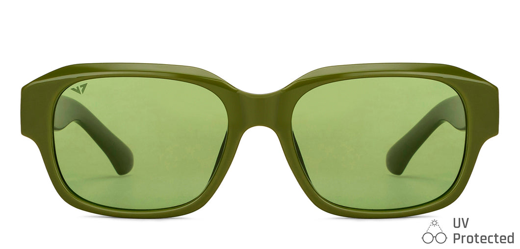 Green Square Full Rim Unisex Sunglasses by Vincent Chase-151097