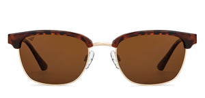 Gold Clubmaster Full Rim Unisex Sunglasses by Vincent Chase Polarized-151125