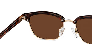 Gold Clubmaster Full Rim Unisex Sunglasses by Vincent Chase Polarized-151125
