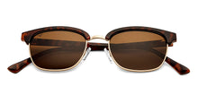 Load image into Gallery viewer, Gold Clubmaster Full Rim Unisex Sunglasses by Vincent Chase Polarized-151125