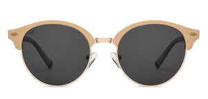 Gold Clubmaster Full Rim Unisex Sunglasses by Vincent Chase Polarized-151157