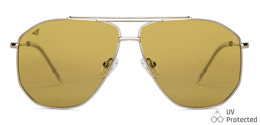 Silver Aviator Full Rim Unisex Sunglasses by Vincent Chase-151269