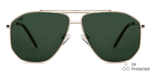 Gold Aviator Full Rim Unisex Sunglasses by Vincent Chase-151270