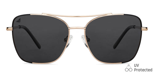 Gold Black Aviator Full Rim Unisex Sunglasses by Vincent Chase-151272