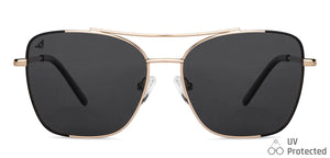 Gold Black Aviator Full Rim Unisex Sunglasses by Vincent Chase-151272
