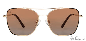 Gold Black Aviator Full Rim Unisex Sunglasses by Vincent Chase-151273