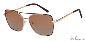 Gold Black Aviator Full Rim Unisex Sunglasses by Vincent Chase-151273