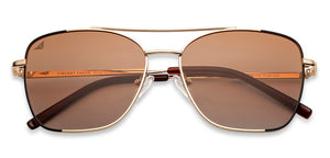 Gold Black Aviator Full Rim Unisex Sunglasses by Vincent Chase-151273