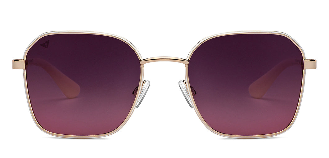 Gold Square Full Rim Unisex Sunglasses by Vincent Chase-201179