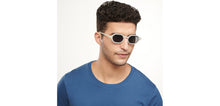 Load image into Gallery viewer, White Geometric Full Rim Unisex Sunglasses by Vincent Chase Polarized-201182
