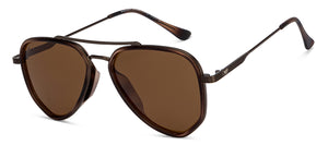 Brown Aviator Full Rim Unisex Sunglasses by Vincent Chase Polarized-206773