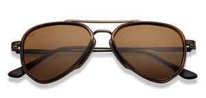 Brown Aviator Full Rim Unisex Sunglasses by Vincent Chase Polarized-206773