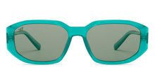 Load image into Gallery viewer, Green Geometric Full Rim Unisex Sunglasses by Vincent Chase Polarized-206911