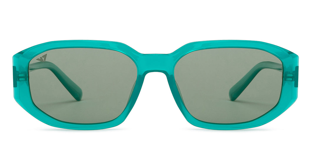 Green Geometric Full Rim Unisex Sunglasses by Vincent Chase Polarized-206911