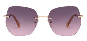 Gold Geometric Rimless Women Sunglasses by Vincent Chase-207639