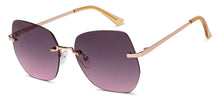 Load image into Gallery viewer, Gold Geometric Rimless Women Sunglasses by Vincent Chase-207639