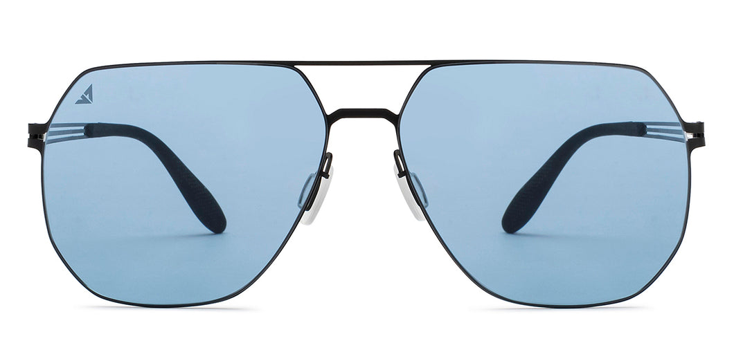 Black Geometric Full Rim Unisex Sunglasses by Vincent Chase-209337