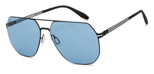 Load image into Gallery viewer, Black Geometric Full Rim Unisex Sunglasses by Vincent Chase-209337