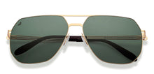 Load image into Gallery viewer, Gold Geometric Full Rim Unisex Sunglasses by Vincent Chase-209338