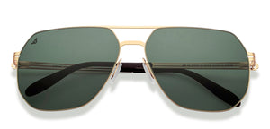Gold Geometric Full Rim Unisex Sunglasses by Vincent Chase-209338